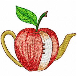 Apple Embroidery Design 4